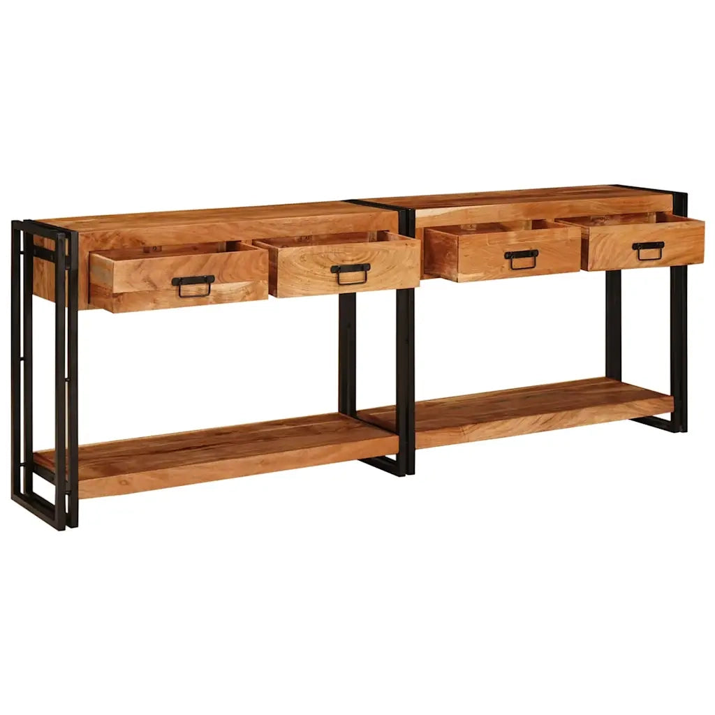 Tavoli consolle 2 pcs Marrone Legno di Acacia Massello 3324227