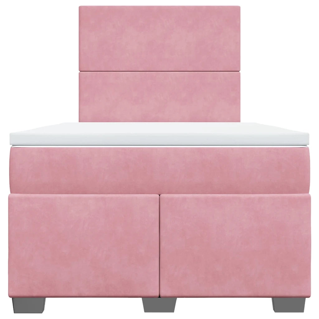 vidaXL Giroletto a Molle con Materasso Rosa 120x200 cm in Velluto