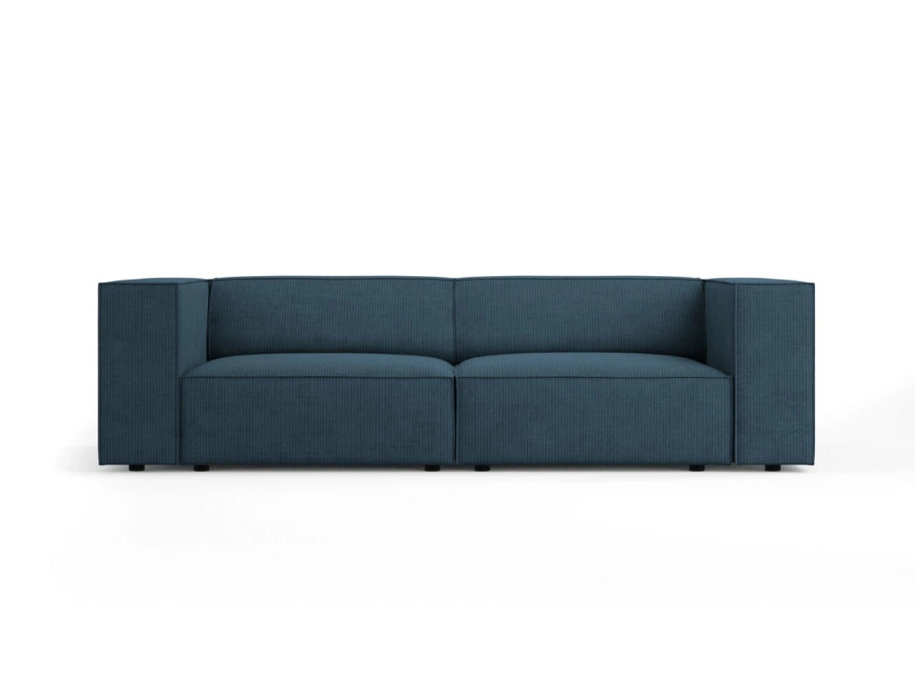 Cosmopolitan Design - Divano "Arendal" 3 posti in ciniglia con effetto a coste blu scuro 