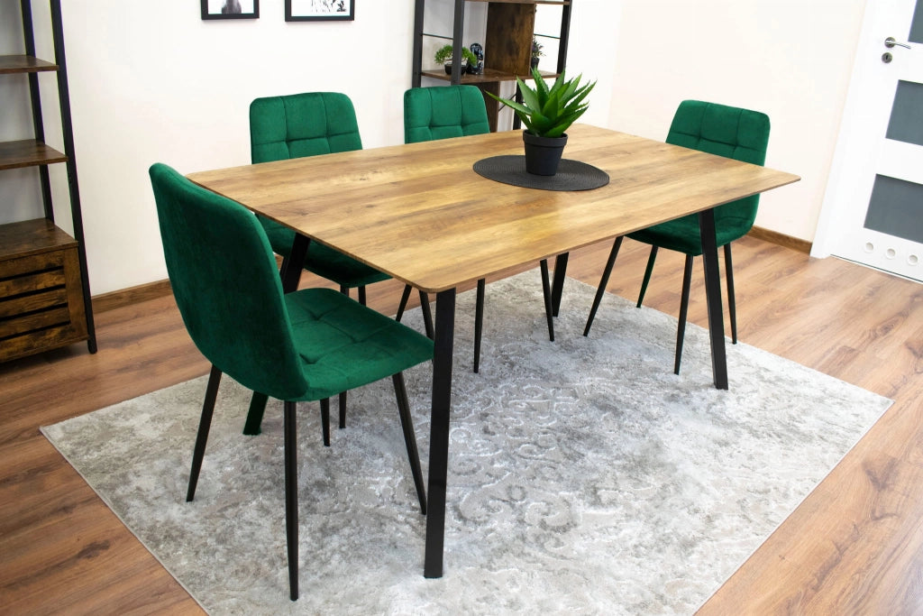 Sedia Valora PYRA in velluto verde scuro, design moderno per soggiorno