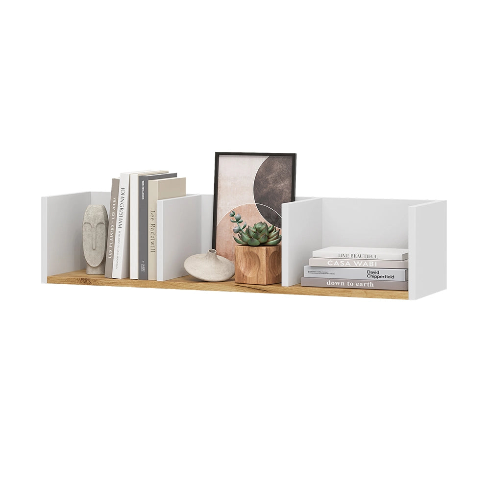 Vicco Libreria da parete Rovere bianco/dorato 90 x 20 cm