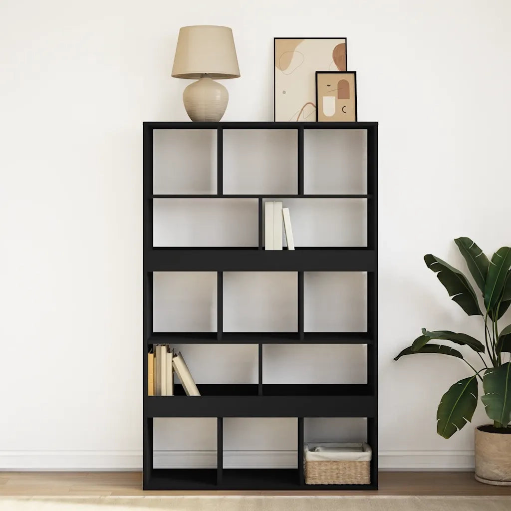 Libreria-Scaffale per Libri-Mobile di Stoccaggio Nera 100x33x156,5 cm in Truciolato 207935