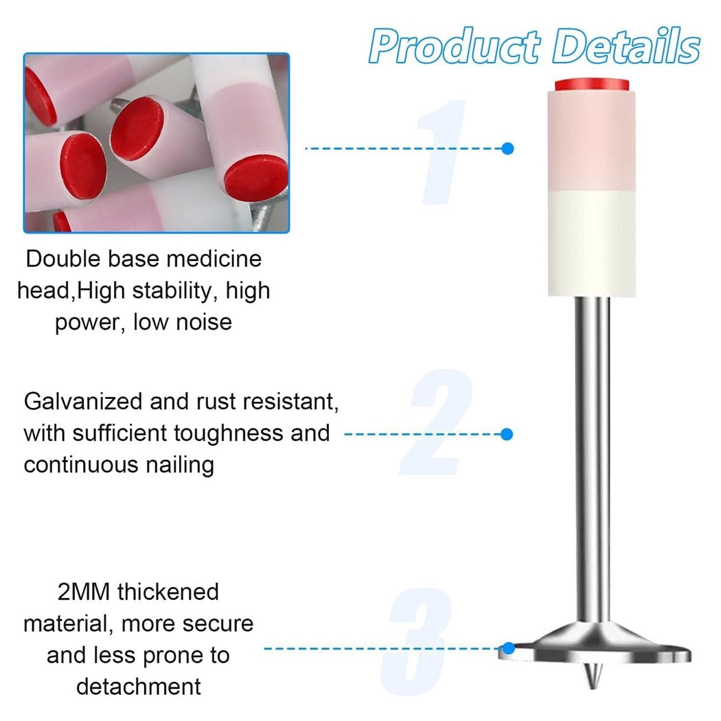 Trade Shop - 100pz Chiodi Per Pistola Sparachiodi Rivetti Strumento Fissaggio Per Cemento Ferro         