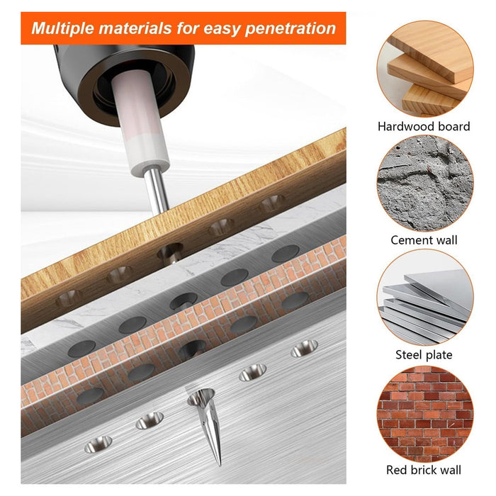 Trade Shop - 100pz Chiodi Per Pistola Sparachiodi Rivetti Strumento Fissaggio Per Cemento Ferro         