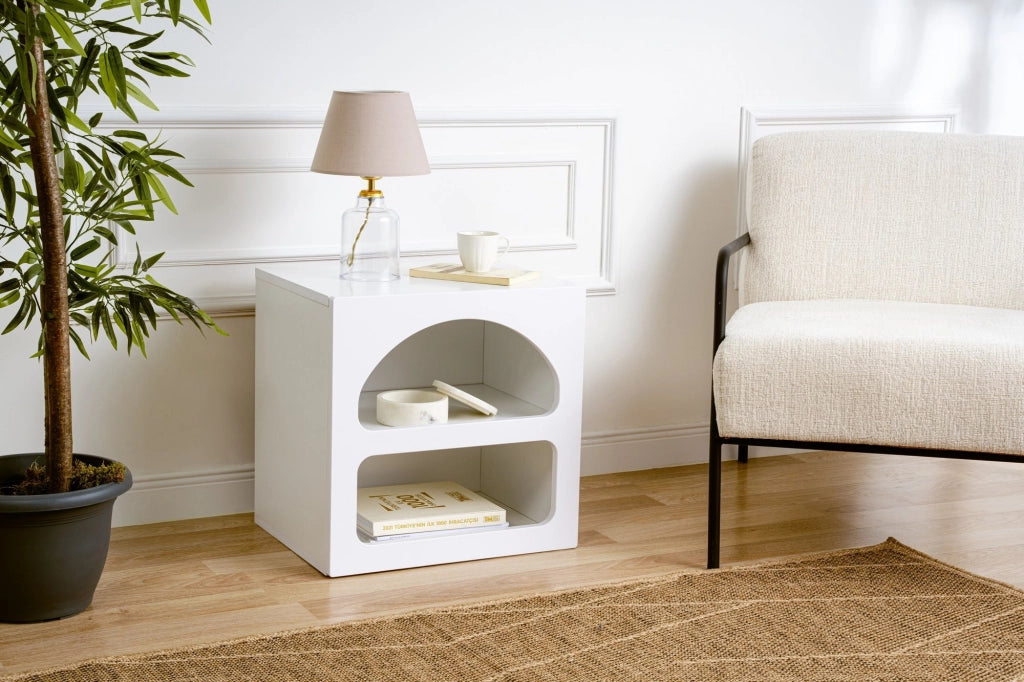 Comodino in legno "Lorin" 50 x 40 x 50 cm - Bianco