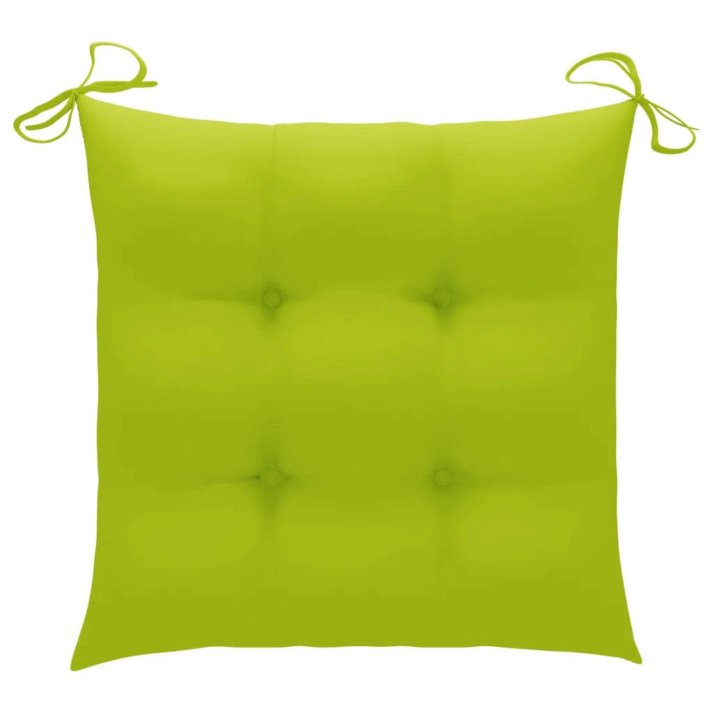 Sedie Giardino 4 pz e Cuscini Verde Brillante Massello di Teak 3073030