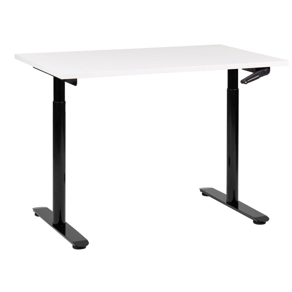 Scrivania regolabile in altezza manualmente bianco e nero 120 x 72 cm Struttura in acciaio verniciato a polvere