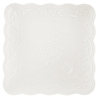 Piatto Quadrato 25,5x25,5 cm Traforato in Porcellana Kaleidos Charme Bianco