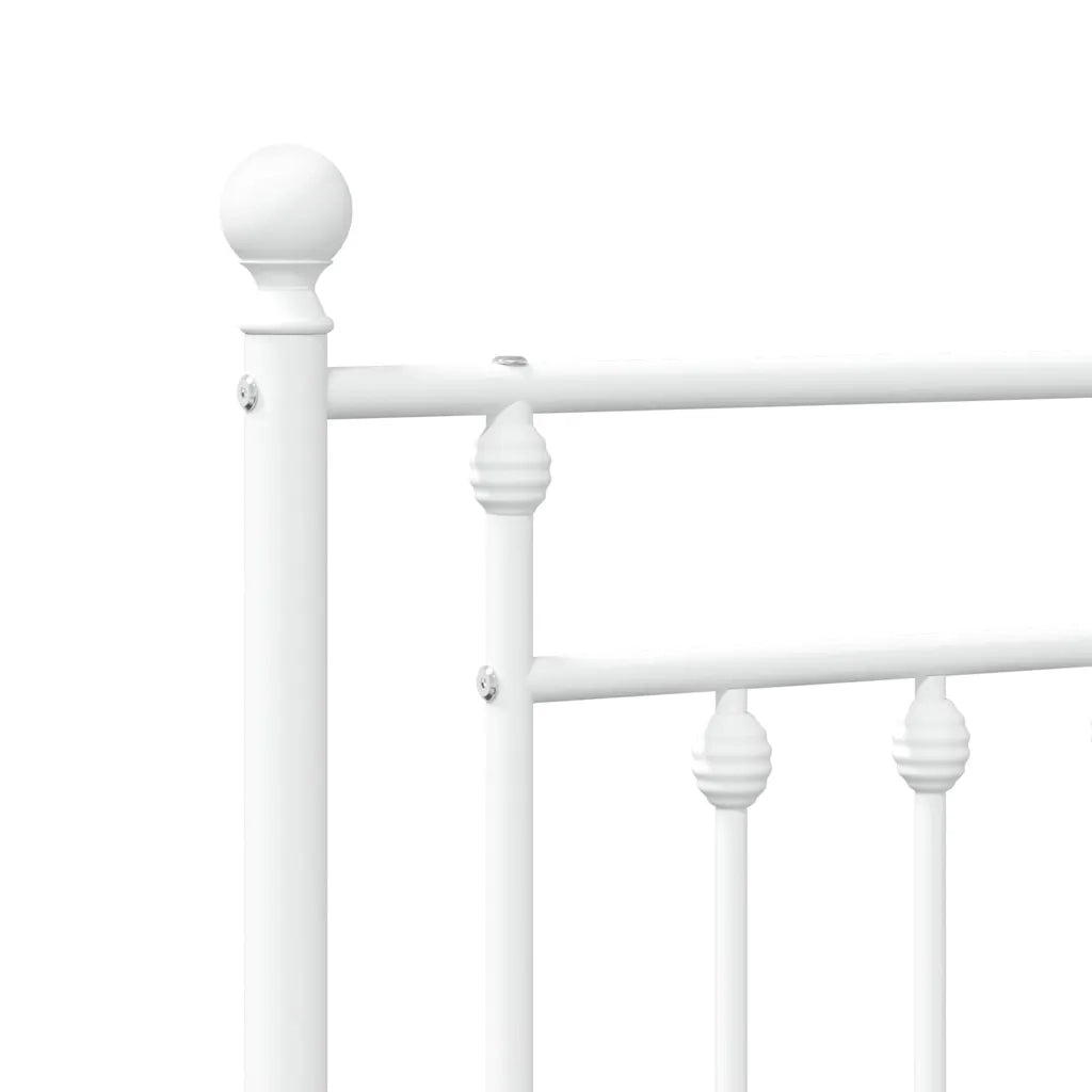 Giroletto con Testiera-Struttura Letto con testiera Metallo Bianco 120x190 cm 671223