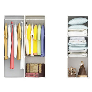 Armadio componibile con misure 147x110x47 cm, ideale per ogni stanza.