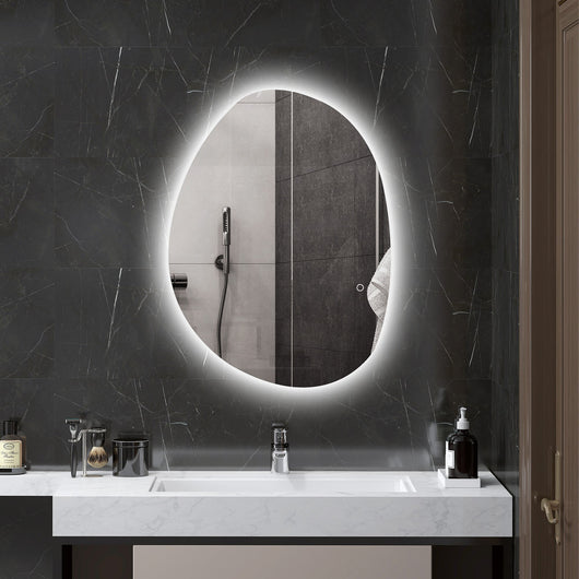 Specchio da Bagno 80x5x60 cm Illuminato a LED 3 Tonalità in Vetro Temperato Argento