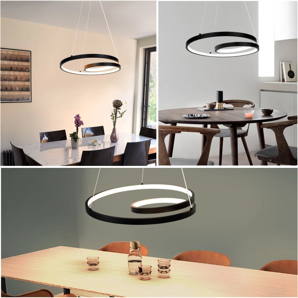 Lampada a sospensione ZMH 40 cm Design moderno Nero Soggiorno Sala da pranzo Camera da letto