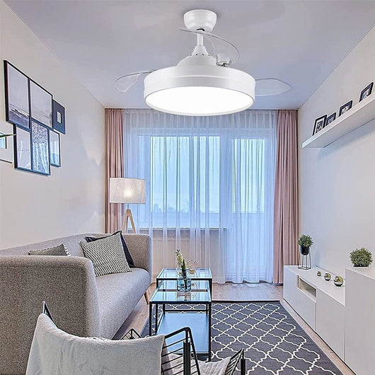 VENTILATORE DA SOFFITTO CON LUCE PALE SCOMPARSA 85W LAMPADARIO SOSPENSIONE 60CM