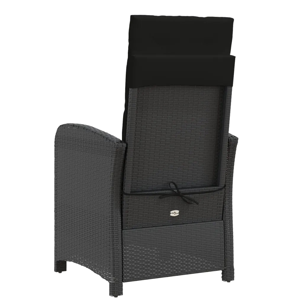 Set da Bistr¨° 3 pz | Set Salotto da Giardino con Cuscini Nero in Polyrattan