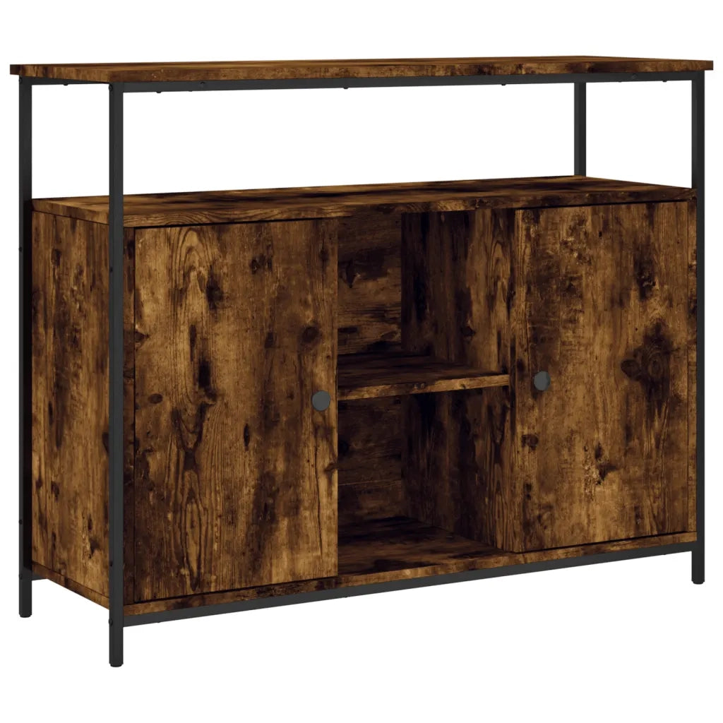 Credenza-Buffet-Armadio da cucina Rovere Fumo 100x35x80 cm in Legno Multistrato