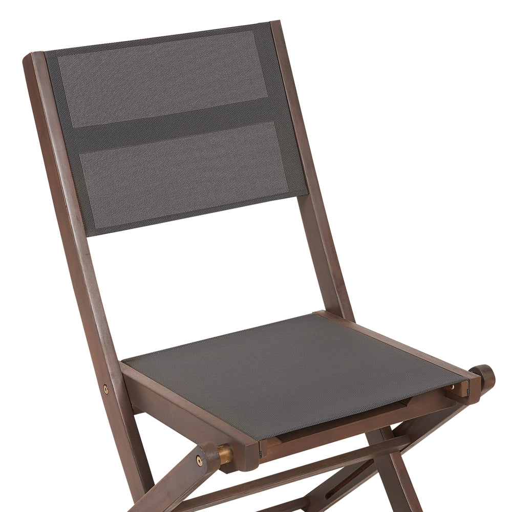 Set di 2 sedie da giardino in marrone chiaro scuro di acacia pieghevoli