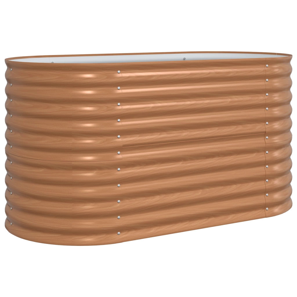 Giardino Rialzato Marrone con Effetto Legno 160x80x81 cm in Acciaio