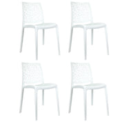Marvin Sedia Da Interno Esterno Stone In Polipropilene Giardino Impilabile Di Design Sedie Moderne Per Cu Bianco/4 Sedie