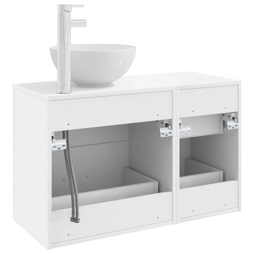 Set di mobili per il bagno 2 pcs Bianco Legno ingegnerizzato 3403952