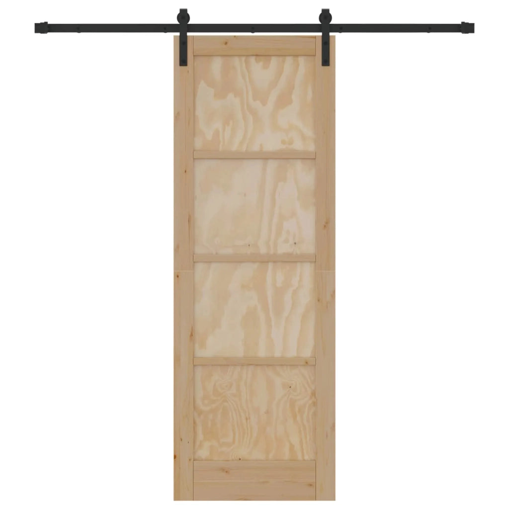 Porta scorrevole Naturale e Nero 73,5 x 211 cm