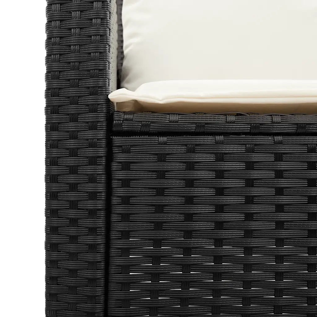 Set Divani da Giardino 4 pz con Cuscini Nero in Polyrattan CFW2110514
