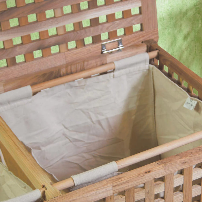 Portabiancheria, doppio legno di noce