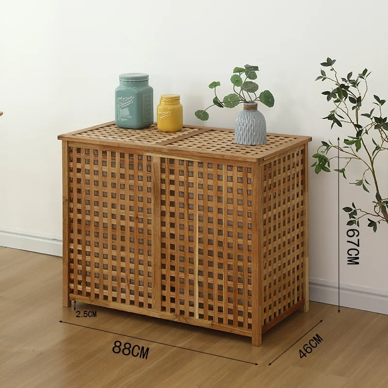 Portabiancheria, doppio legno di noce