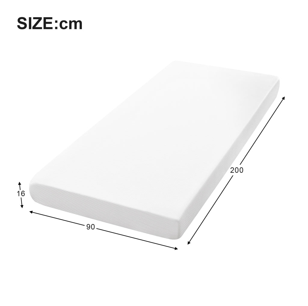 Materasso 90x200 cm in schiuma bianca H3 ergonomico, traspirante e con maniglie