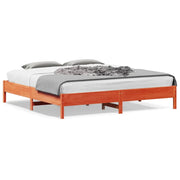 Letto senza Materasso Marrone Cera 200x200 cm in Legno di Pino 842685