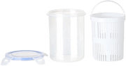 Contenitore alimentare con coperchio - Contenitore alimentare a sifone - Contenitore alimentare rotondo - Jar per conservazione fresca - 11 x 13,5 Cm - Design trasparente