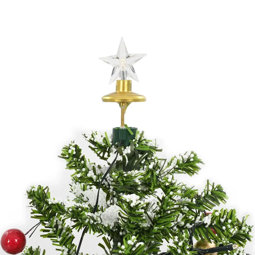 Albero di Natale con Neve e Base a Ombrellone Verde 75 cm cod mxl 18020