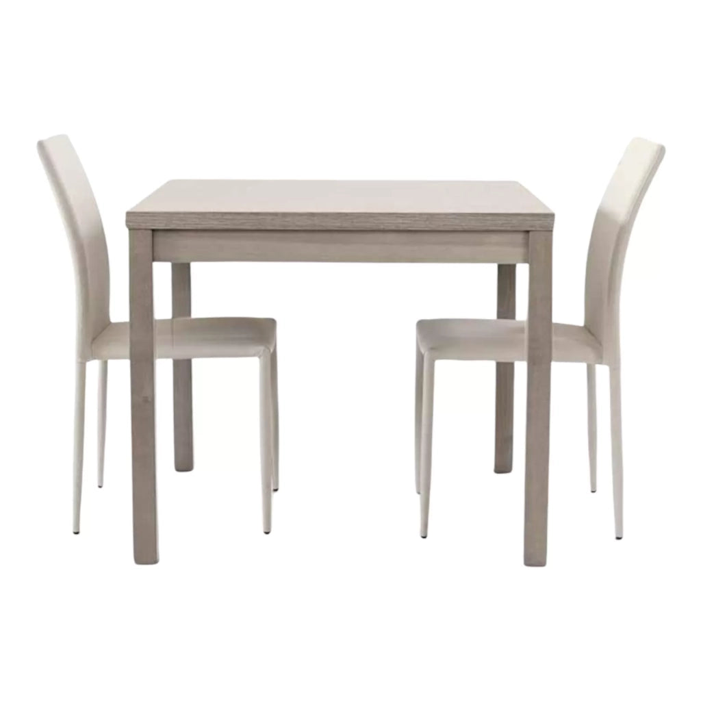 Tavolo moderno a libro rovere grigio 90x90x76h