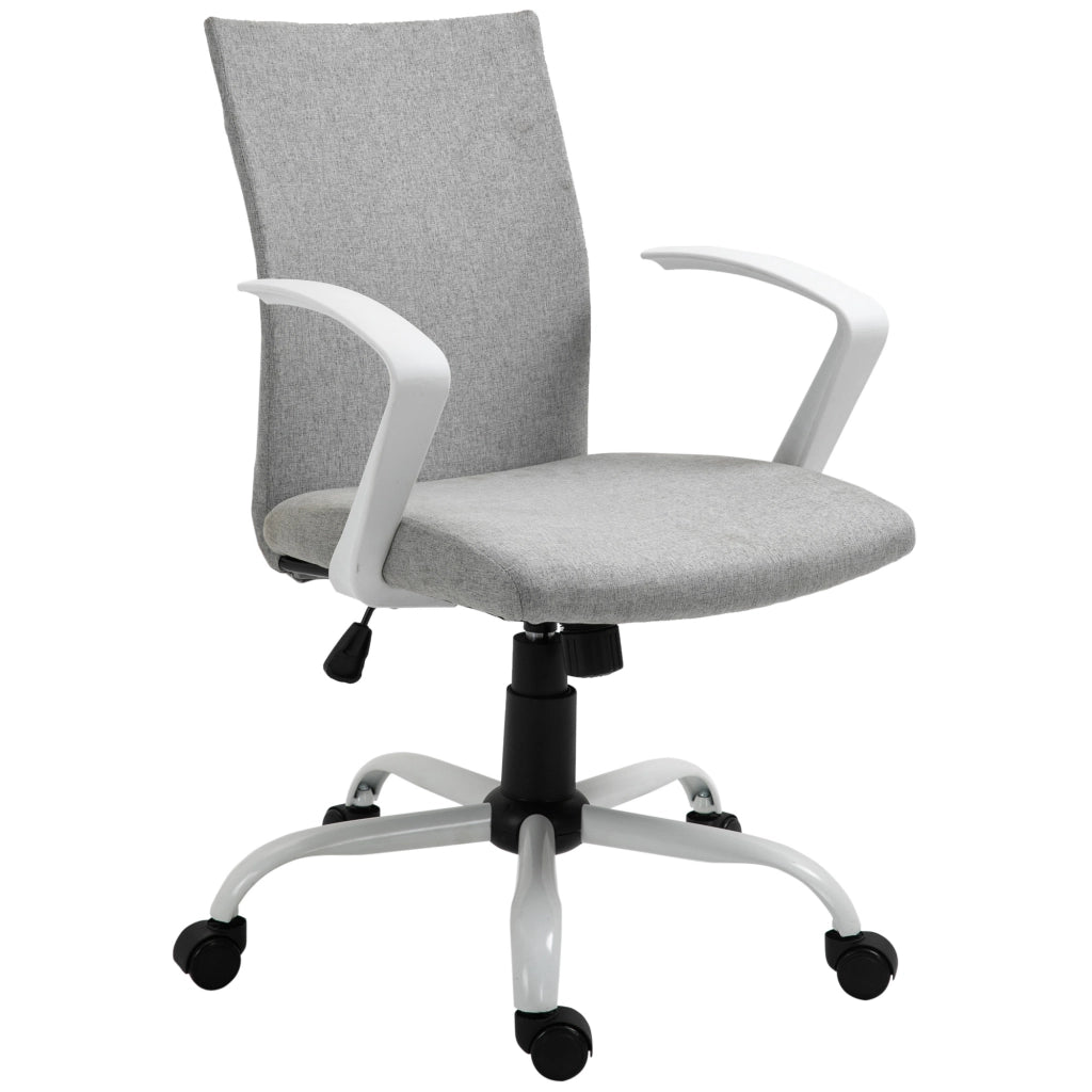 Sedia da Ufficio Girevole Regolabile in Tessuto ¨C zephmum ¨C Grigio Chiaro 61x61x89-99 cm