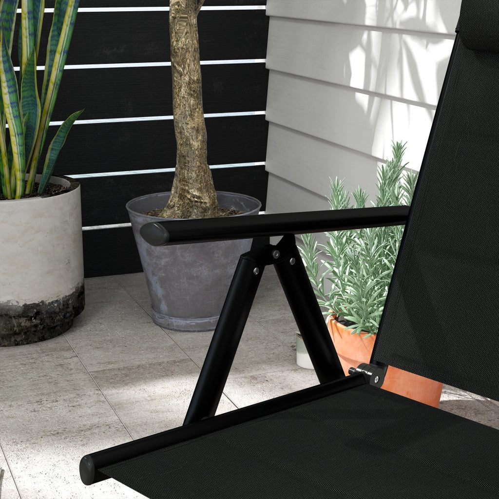 Sedia da giardino pieghevole ¨C zephmum ¨C nera, struttura in metallo, 54x67x108 cm