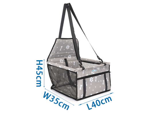 Seggiolino auto per cani Nobleza dimensioni L40W35H45cm - Grigio