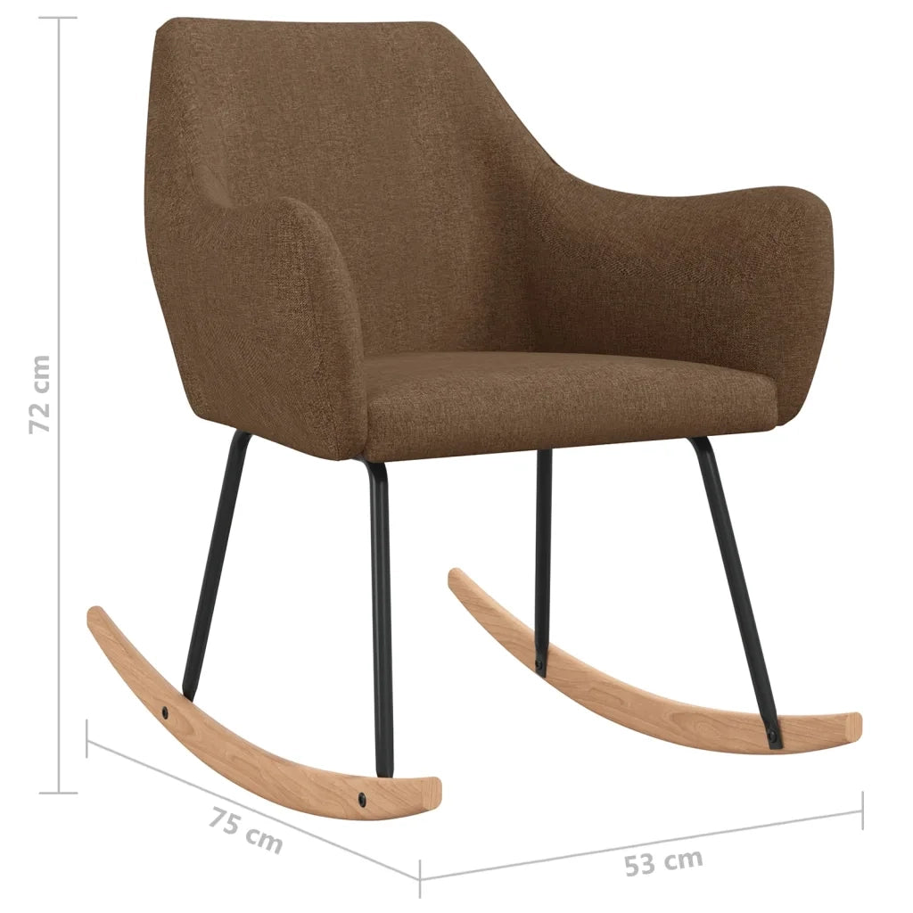Sedia a Dondolo Marrone in Tessuto cod mxl 33835