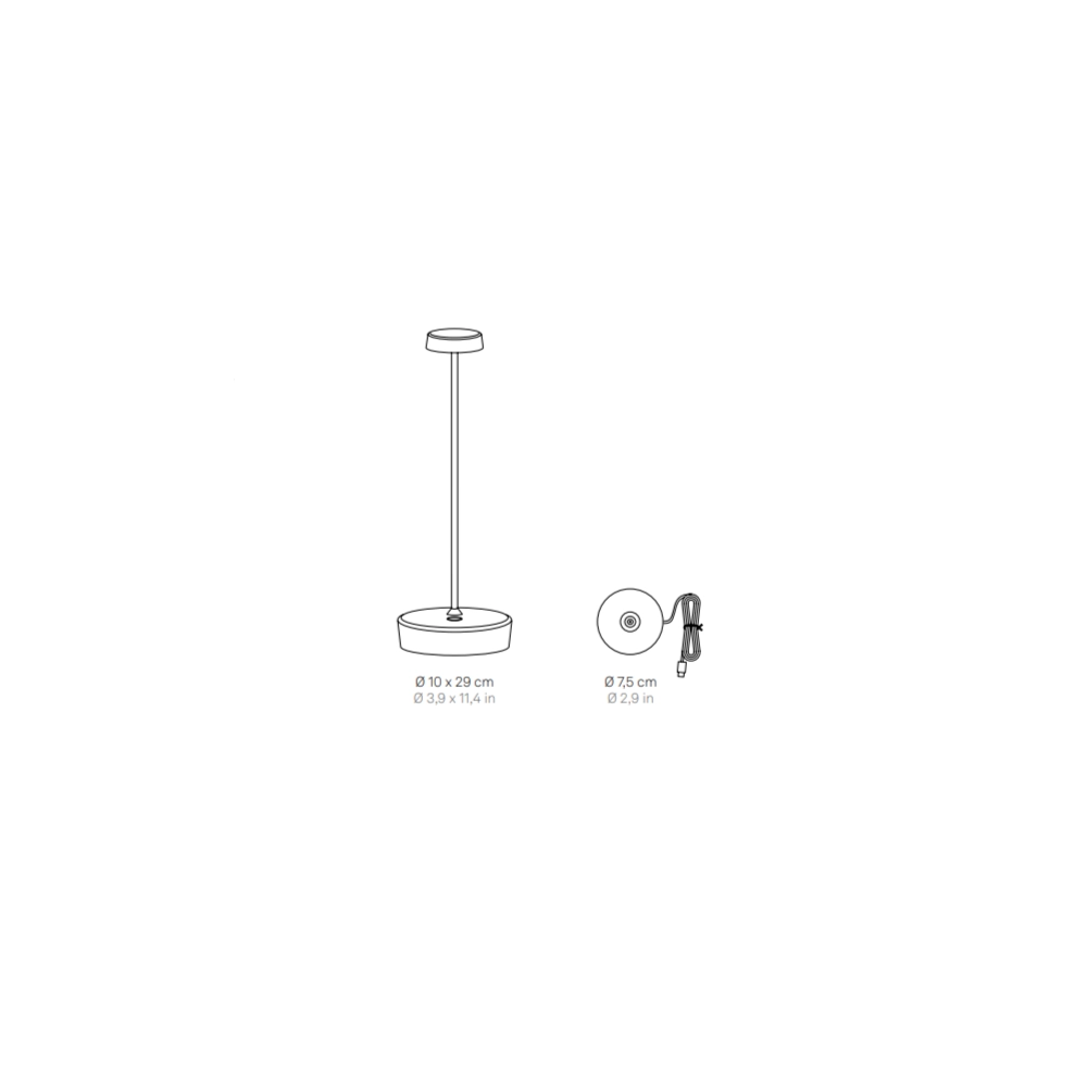 Lampada a led da tavolo Swap Pro Bianco ricaricabile e dimmerabile
