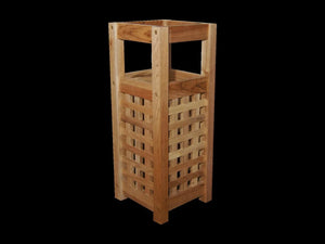 Portaombrelli in legno di noce, design a traliccio