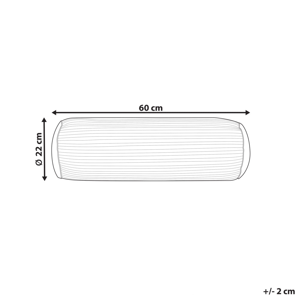 Set di 2 cuscini decorativi in cotone tinta unita beige 20 x 50 cm con nappe federa rimovibile