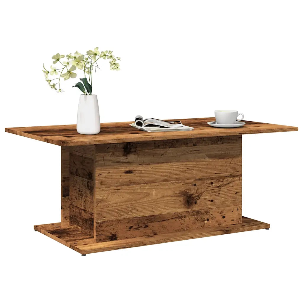 Tavolino da Salotto-Tavolino da soggiorno-Tavolo Legno Antico 102x55,5x40 cm in Truciolato