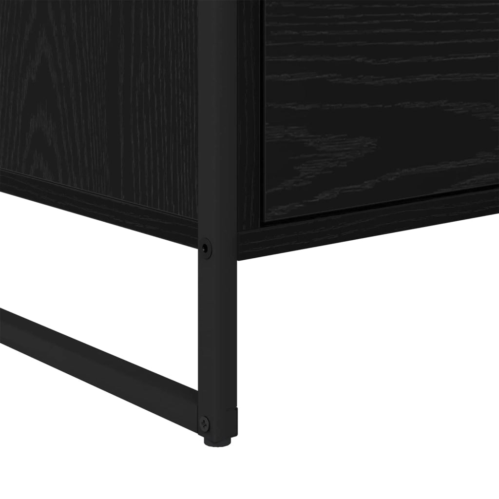 Mobile laterale Rovere Nero 79 x 36 x 75 cm Legno multistrato
