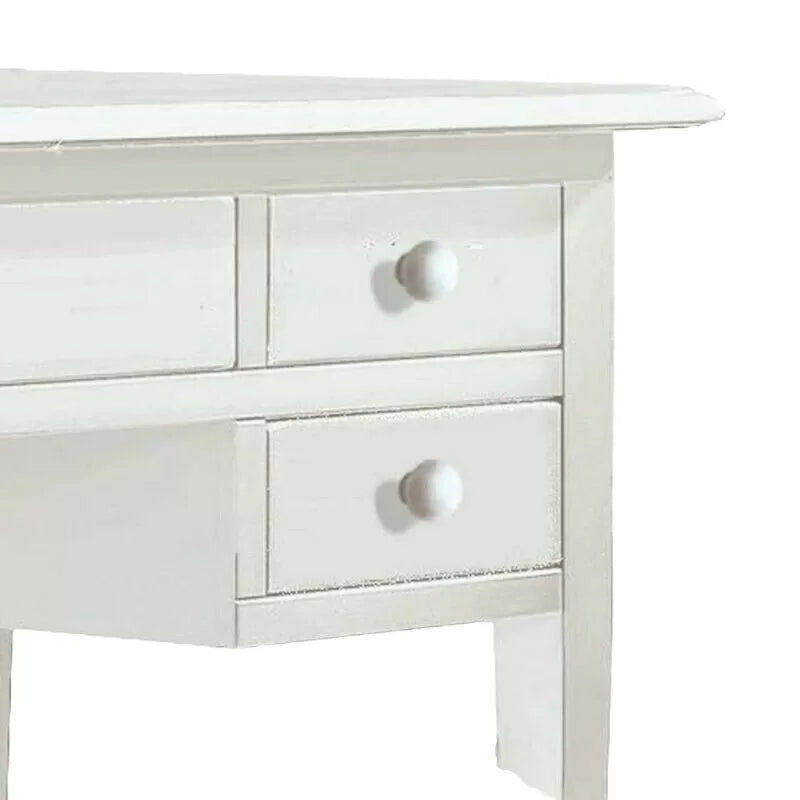 Scrivania 5 cassetti in legno arte povera bianco 105x56x81 (1021) - Mobili 2G