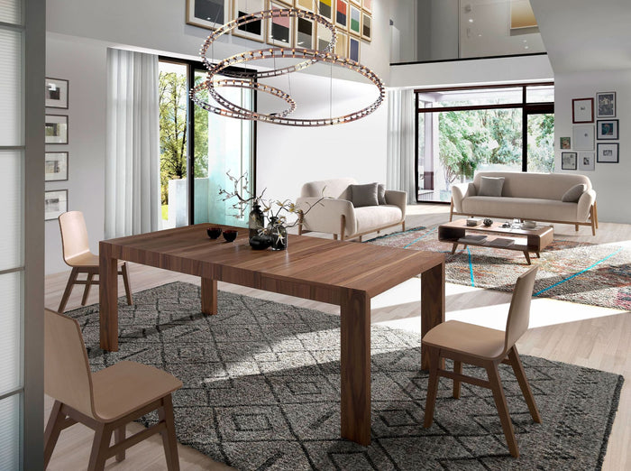 Tavolo da pranzo allungabile rettangolare noce