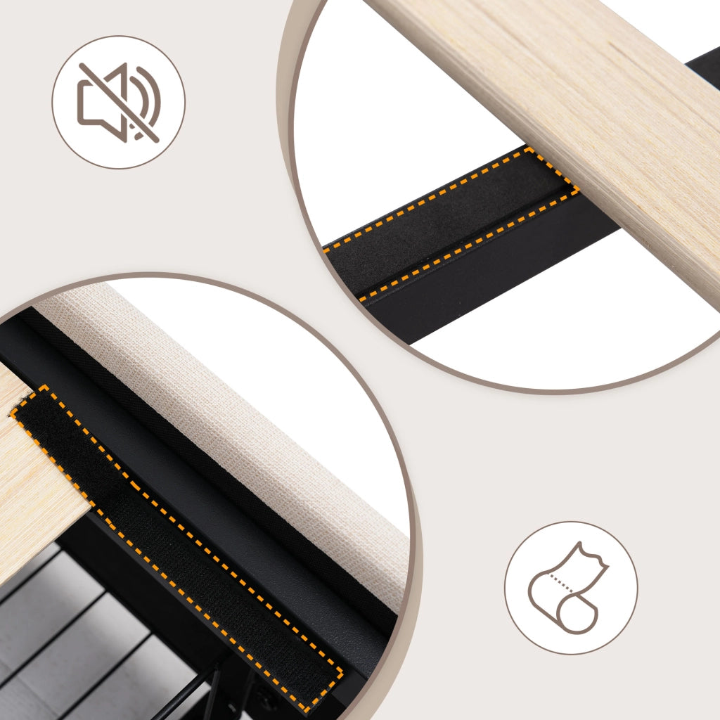letto imbottito legno beige 160x200 cm