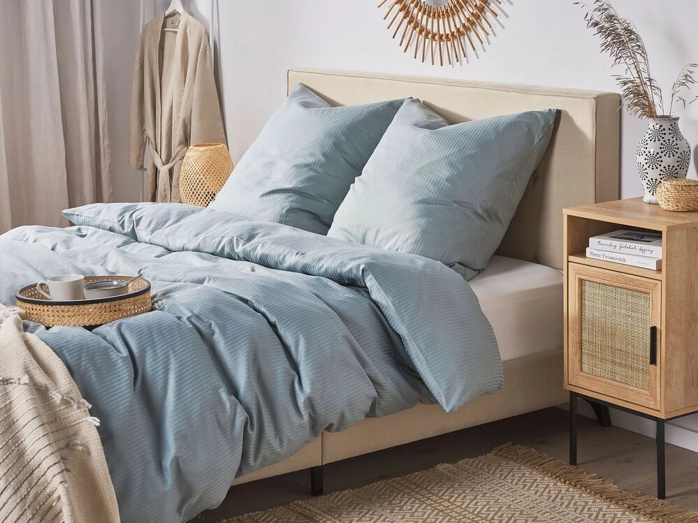 Set di biancheria da letto 155 x 200 cm in cotone a tinta unita grigio camera da letto stile classico