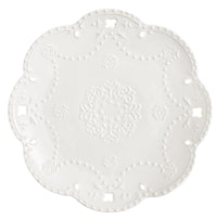 Piatto Tondo Ø25,5 Traforato in Porcellana Kaleidos Charme Bianco