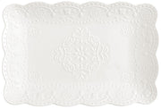 Vassoio Rettangolare 30,5x20,5 cm Traforato in Porcellana Kaleidos Charme Bianco