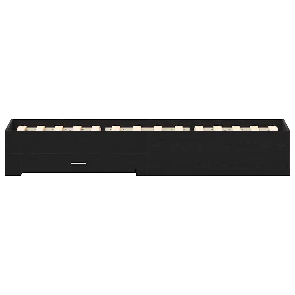 Struttura del letto con cassetto Rovere Nero 100 x 200 cm 3333983