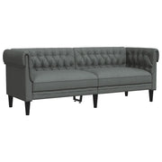 Divano | Divano da soggiorno | Sofa Chesterfield a 3 Posti Grigio Scuro in Tessuto