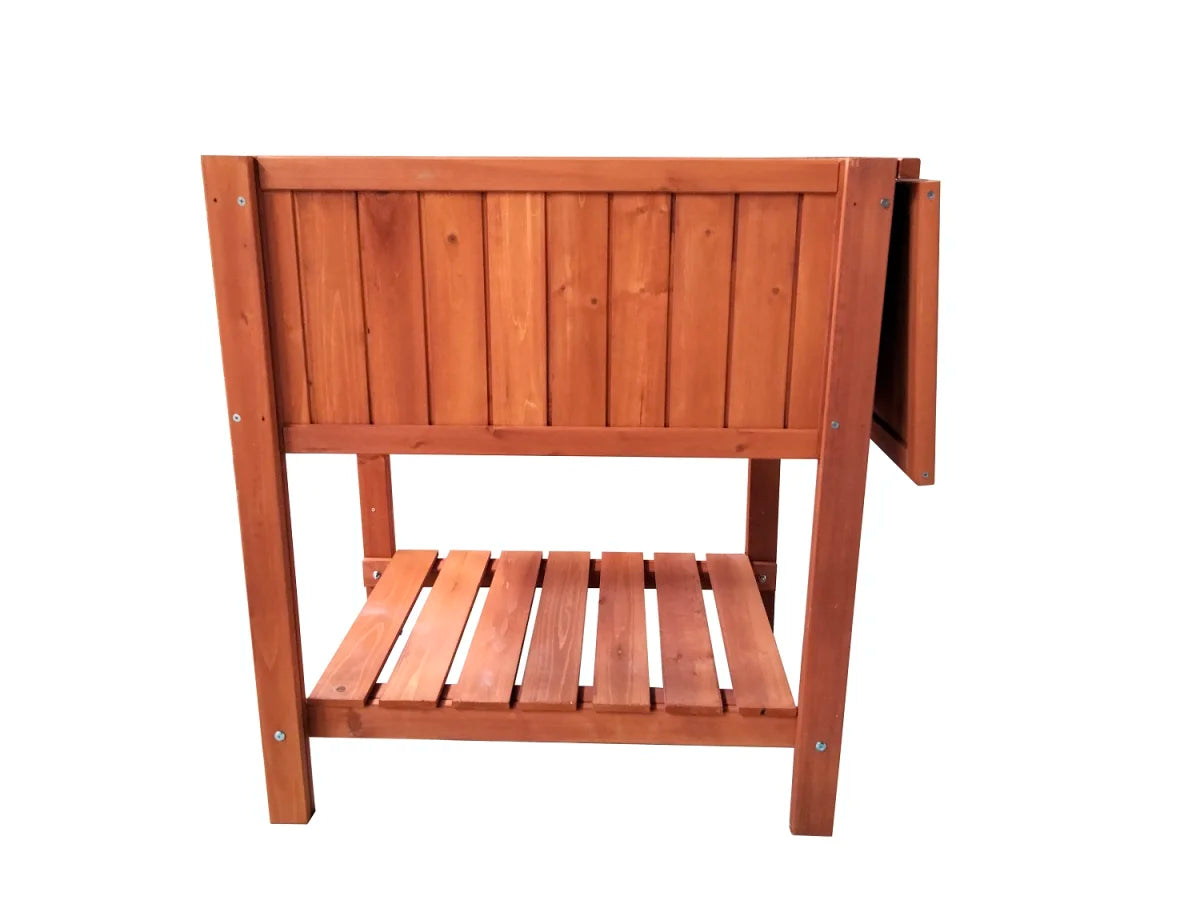 Letto rialzato con tavolo, fioriera, cassone freddo, orto